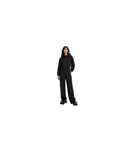 Womens/ladies Veneda Hooded Long-sleeved Jumpsuit Black Timberland