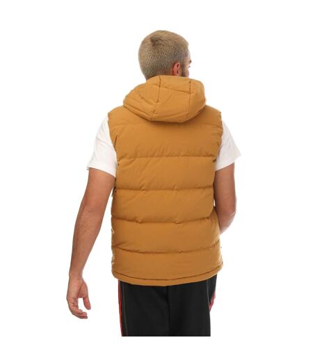 Mens Helionic Down Hooded Body Warmer Brown Adidas