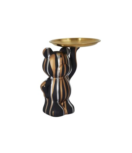 Vide-Poche Statue Ourson 23cm Noir