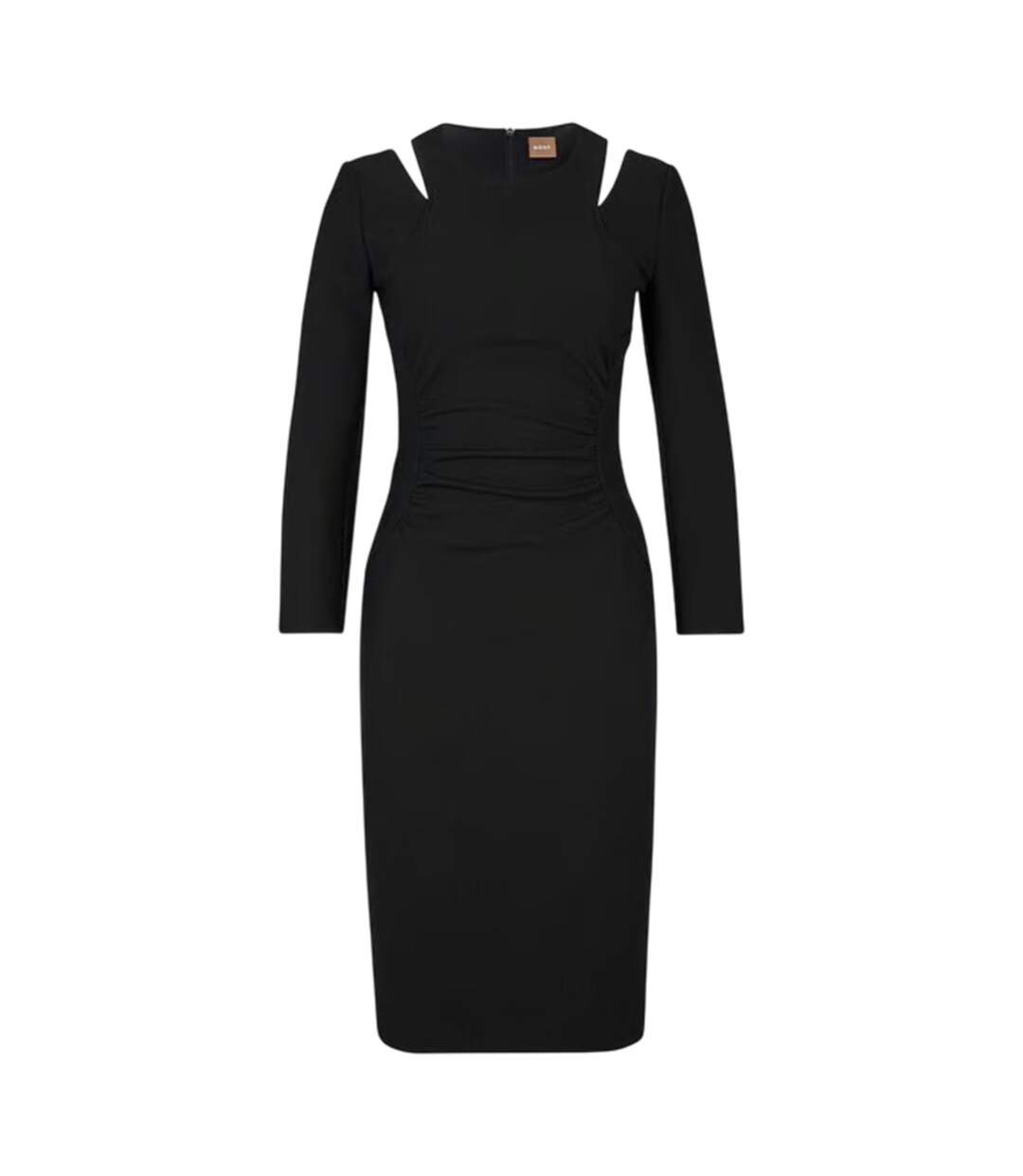 Womens/ladies Dadeka Crew Neck Slim Bodycon Dress Black Boss-2