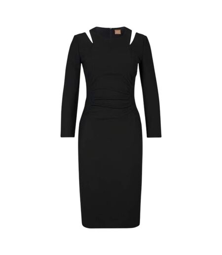 Womens/ladies Dadeka Crew Neck Slim Bodycon Dress Black Boss