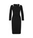 Womens/ladies Dadeka Crew Neck Slim Bodycon Dress Black Boss-2