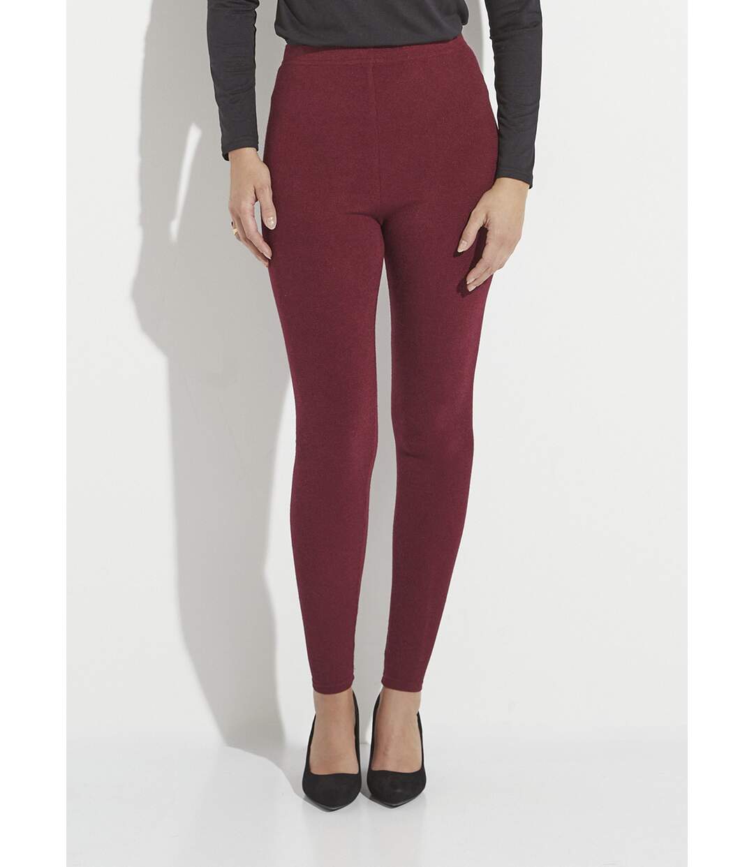 Legging long ceinture élastiqué maille chaude-1