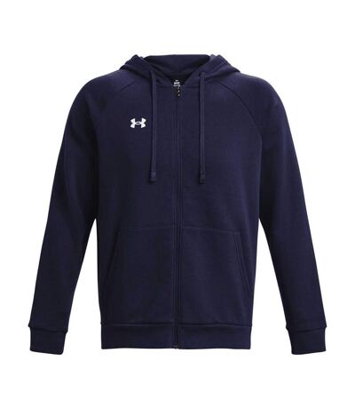 Unisex adult rival fleece full zip hoodie midnight navy Under Armour