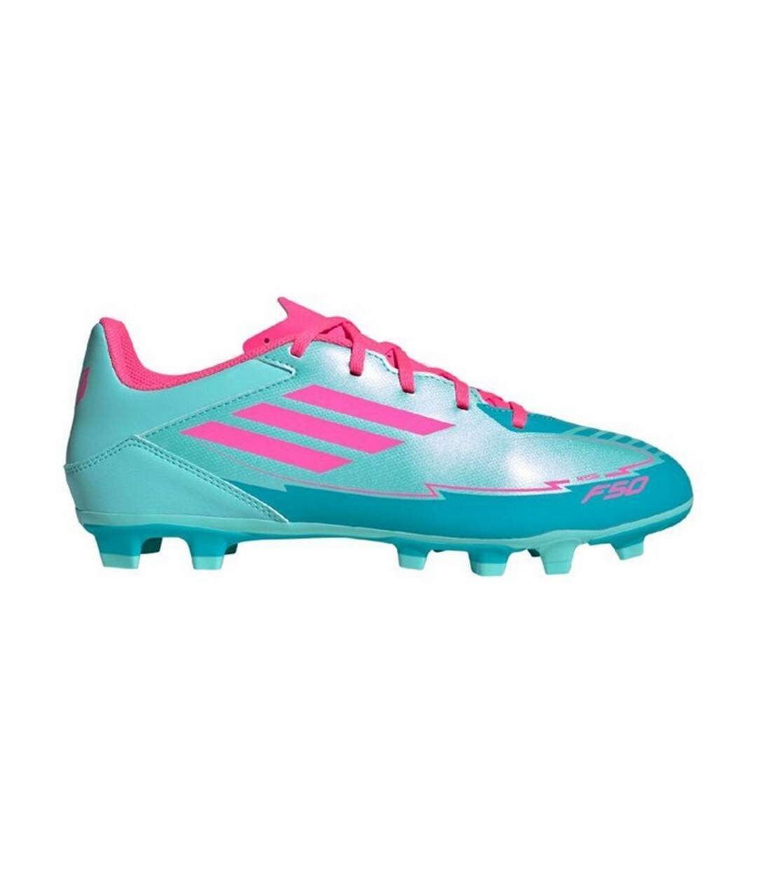 Chaussures De Foot Pour Terrain Ferme Style Lionel Messi F50 Club Homme Bleu Rose Adidas-1
