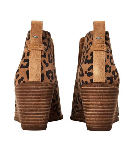 Womens/ladies Kallie Giraffe Print Suede Ankle Boots Brown Toms