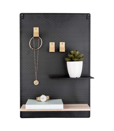 Tableau mémo avec étagère en métal Perky Vert