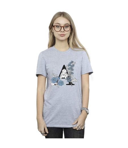 Disney - T-shirt ALICE IN WONDERLAND LETTER A - Femme (Gris sportif) - UTBI9059