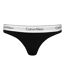 Womens/ladies Logo Cotton Blend Thong Black Calvin Klein-1