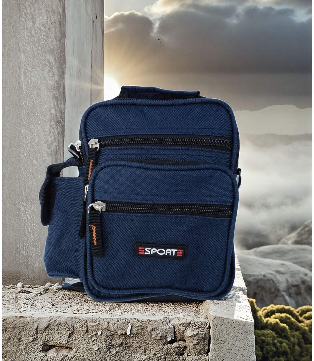 Sacoche bandoulière  Multi-Poches pour Homme - Synthétique bleu-3