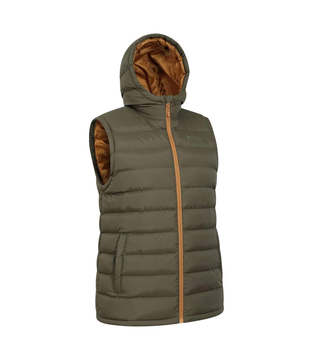 Mens seasons hooded padded gilet dark khaki Mountain Warehouse