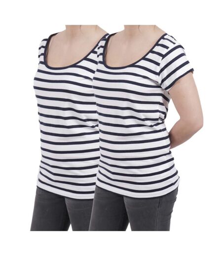 T shirts Femme Lot de 2 Marinières Divinity