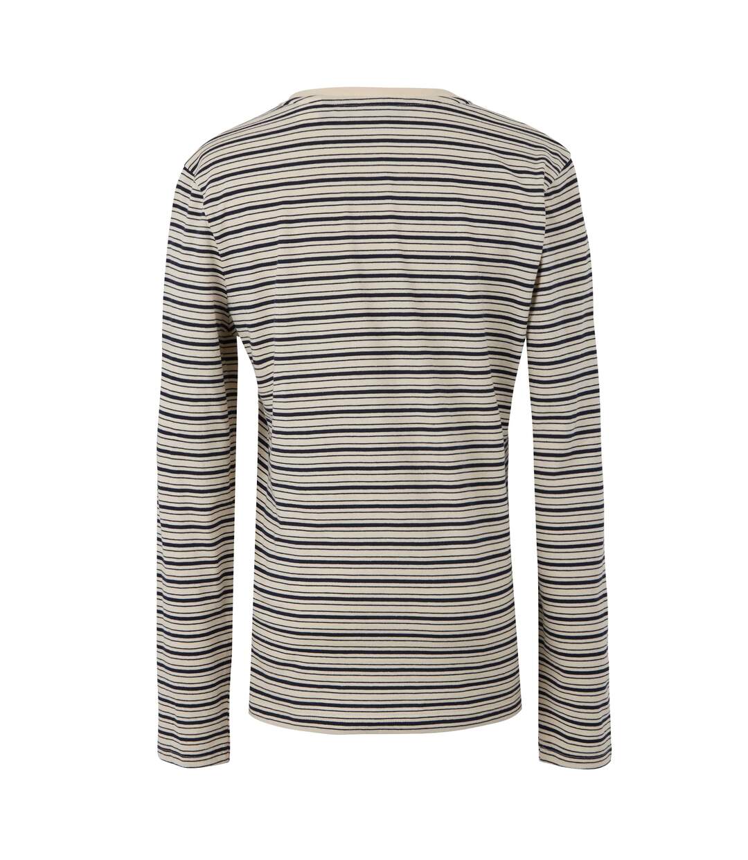 T-shirt Manches Longues Motif/style À Rayures Federica Femme Vanille Clair Bleu Marine Regatta-3