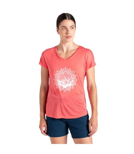 T-shirt Motif/style Fleurs Serene Femme Pêche Foncée Dare 2B