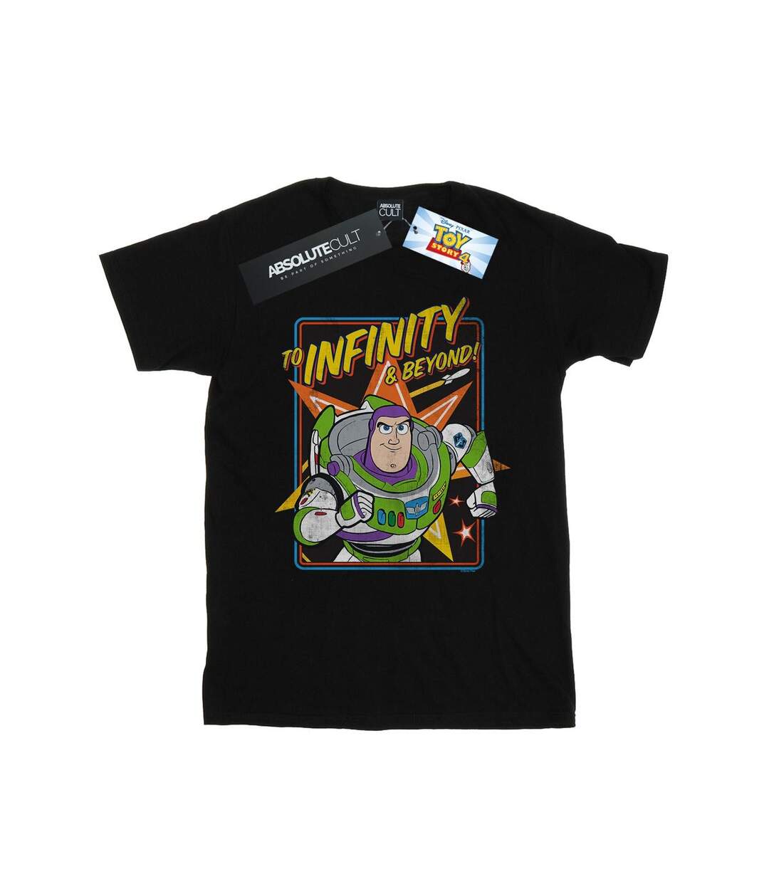 Disney Womens/Ladies Toy Story 4 Buzz To Infinity Cotton Boyfriend T-Shirt (Noir) - UTBI46980-1