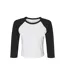 T-shirt Manches ¾ Femme Blanc Noir Bella + Canvas-1