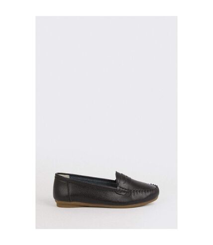 Good For The Sole Womens/Ladies Nessa Leather Loafers (Black) - UTDP1412
