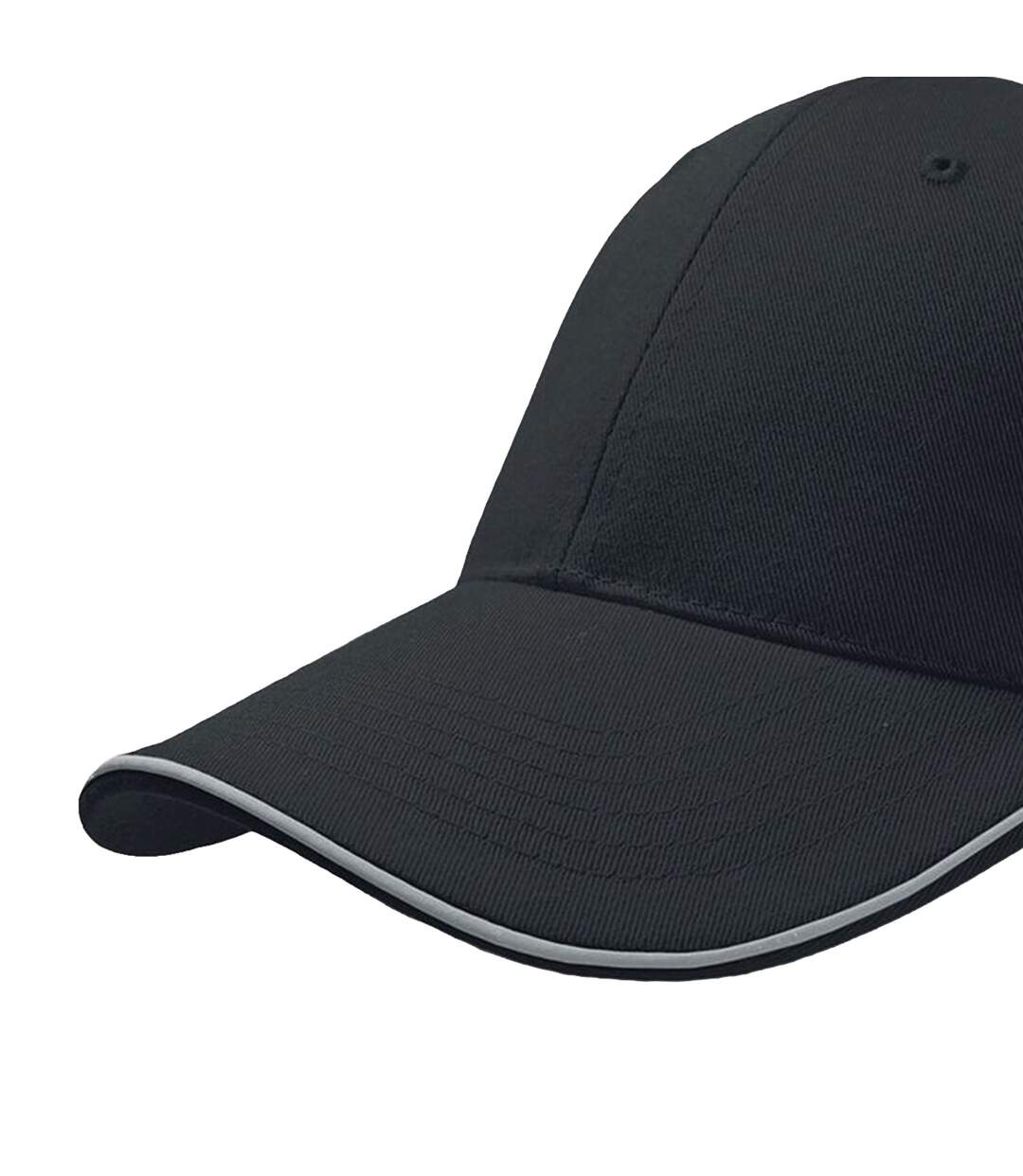 Atlantis Reflect 6 Panel Reflective Piping Baseball Cap (Black) - UTAB209-2