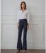 Jean Femme évasé bleu brut - Taille Haute - Elégance incontournable-4