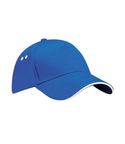 5 panel sandwich peak baseball cap bright royal blue/white Beechfield