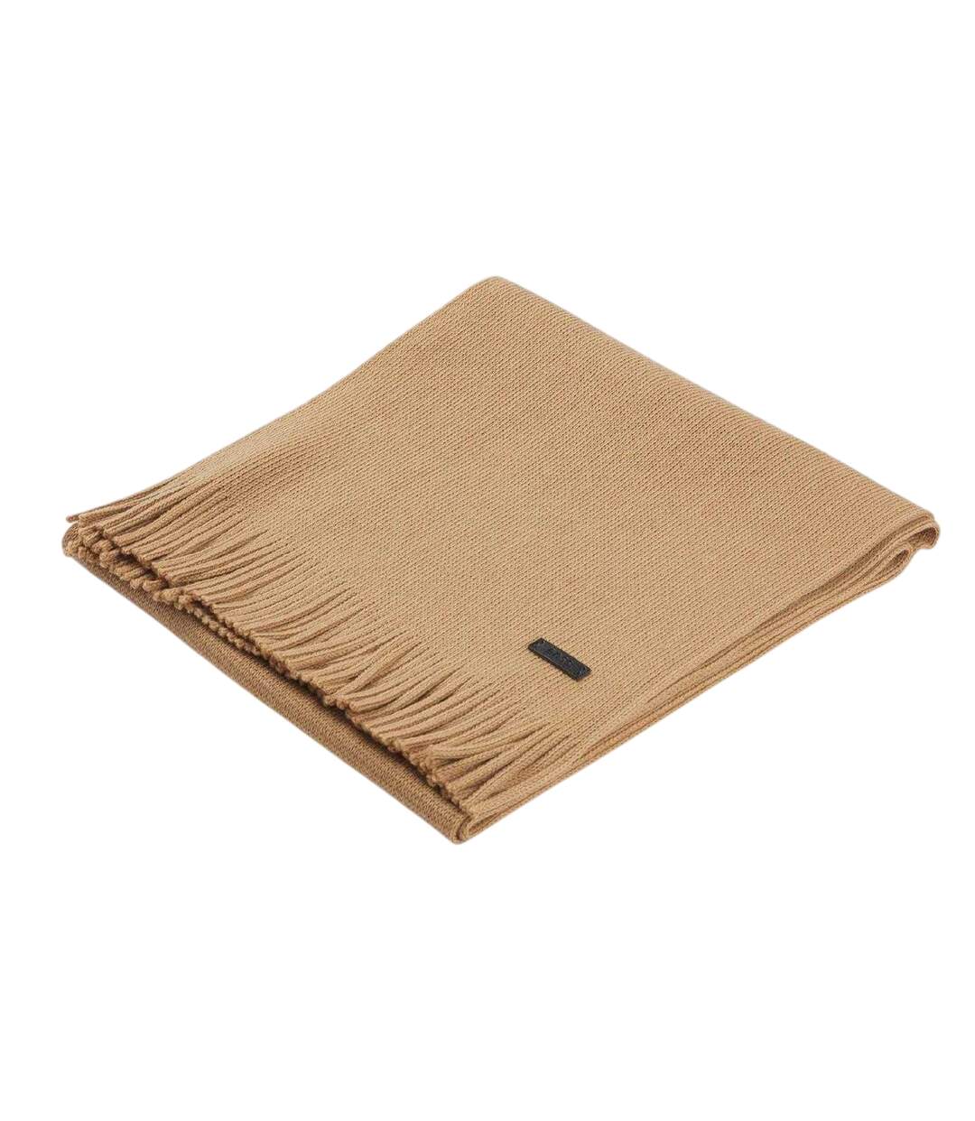 Mens Albas Virgin Wool Logo Scarf One Size Beige Boss-3