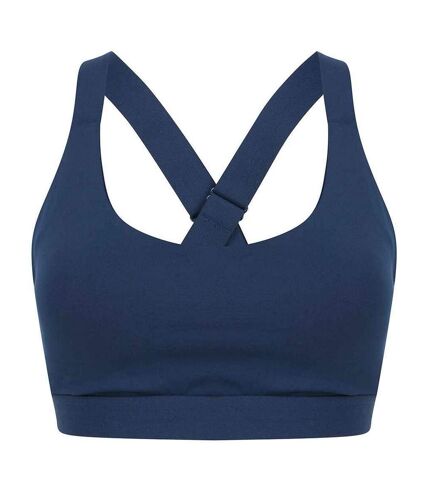 Womens/ladies medium impact core bra navy Tombo