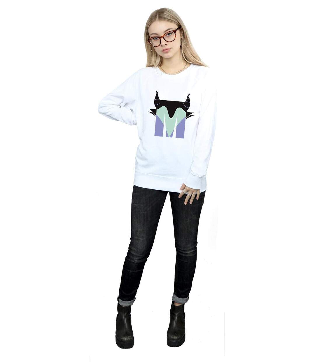 Disney Sweat-shirt Womens/Ladies Alphabet M Is For Maleficent (Alphabet M pour Maléfique) (Blanc) - UTBI12470-4
