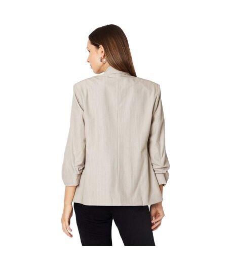 Womens/ladies ruched blazer neutral Dorothy Perkins