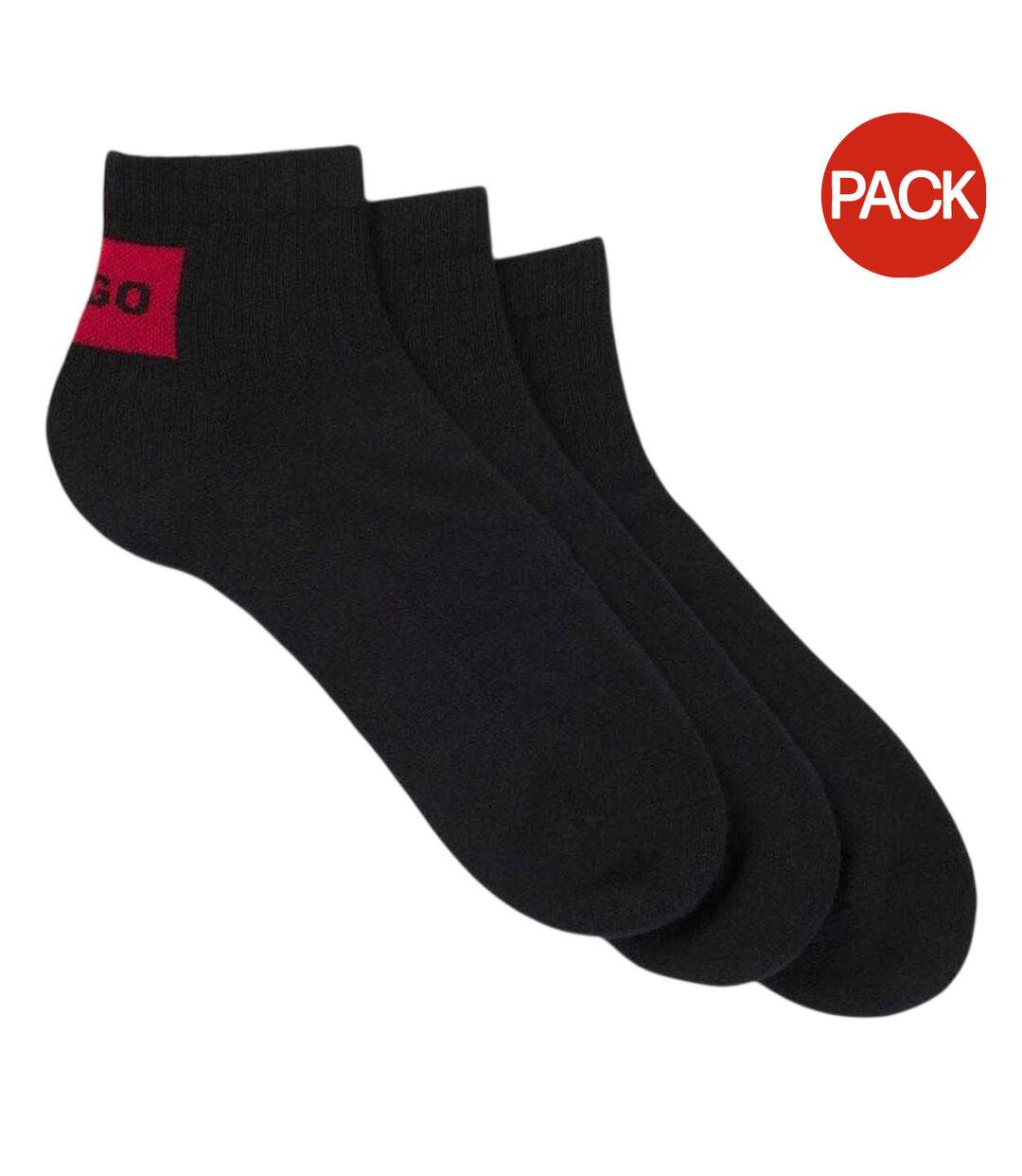 Lot De 3  Socquettes Homme Noir Hugo-1