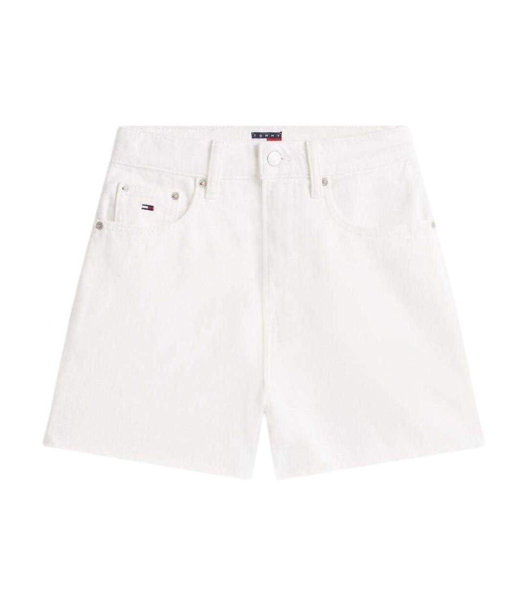 Short En Jean Motif/style Logo Homme Bleu Denim Blanc Tommy Jeans-2