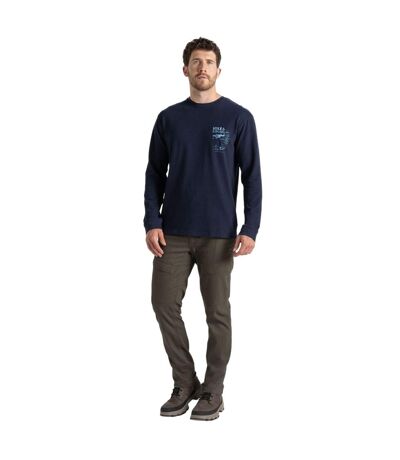 Mens National Trust Limestone Long-sleeved T-shirt Blue Navy Craghoppers