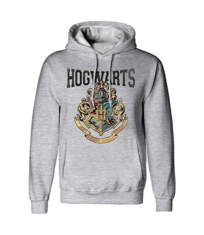Harry Potter Unisex Adult Hogwarts Crest Hoodie (Heather Grey)