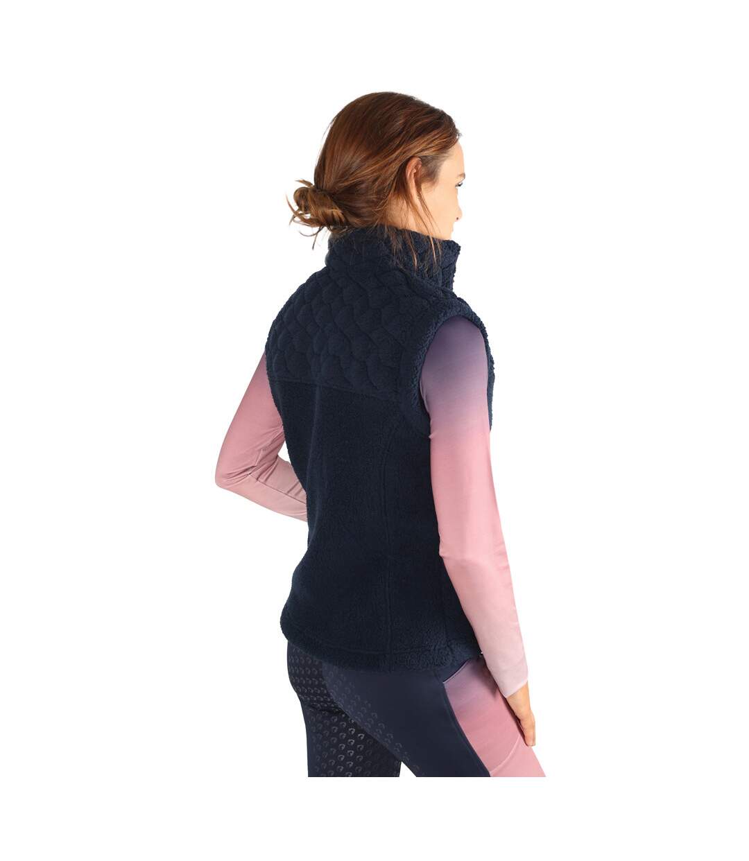 Womens/ladies Elevate Teddy Fleece Gilet Navy Hy-2
