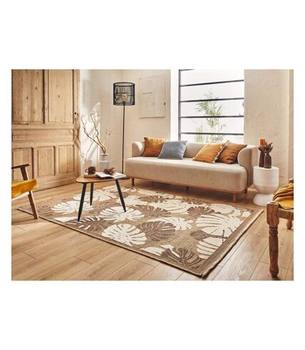 Tapis intérieur extérieur aspect jute marron Tulum 9062 180 x 67 cm