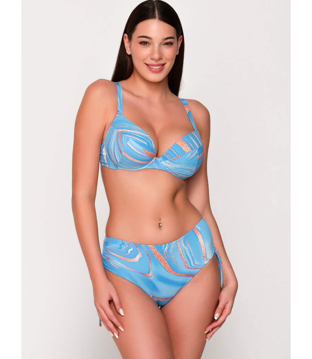 Bas maillot slip de bain côtés froncés LANA Luna Splendida-3