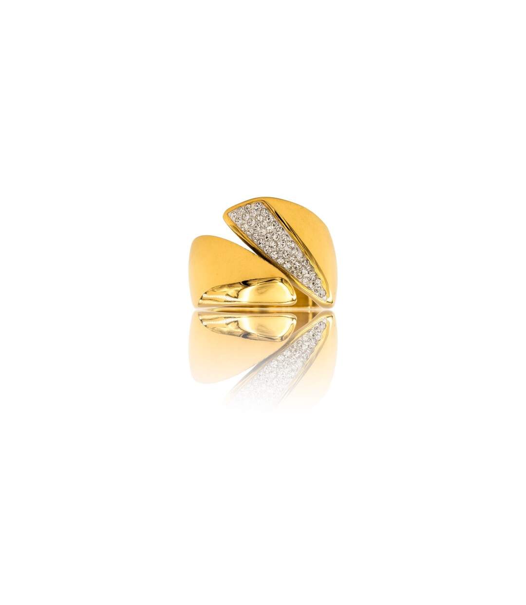 Bague pour Femme Acier Doré Ornée avec Zirconium-1