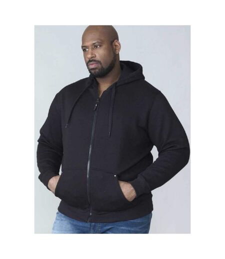 Duke Mens Rockford Kingsize Cantor Zip Through Hooded Sweatshirt (Black)