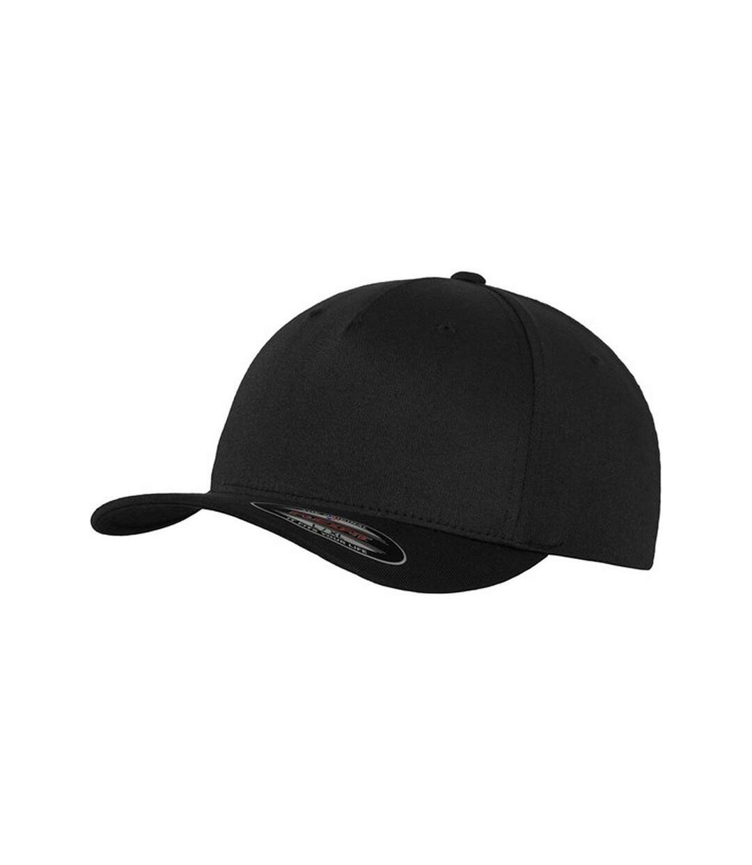 Unisex adult 5 panel cap black Flexfit-1