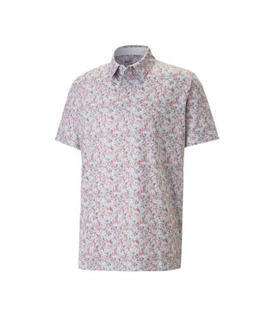 Chemisette de Golf Grise à Motifs Homme Puma Florals - S