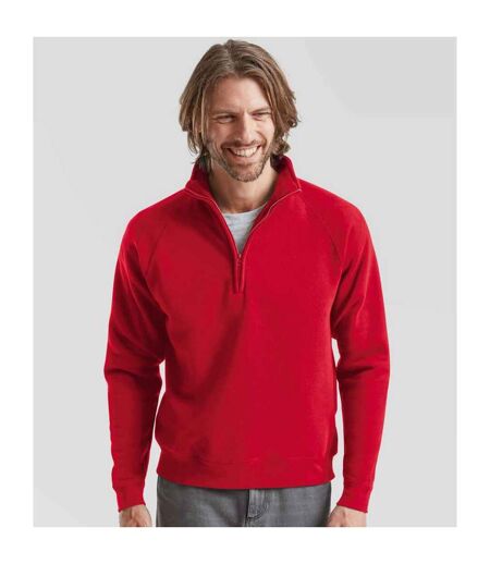 Mens premium polycotton sweatshirt red Fruit of the Loom