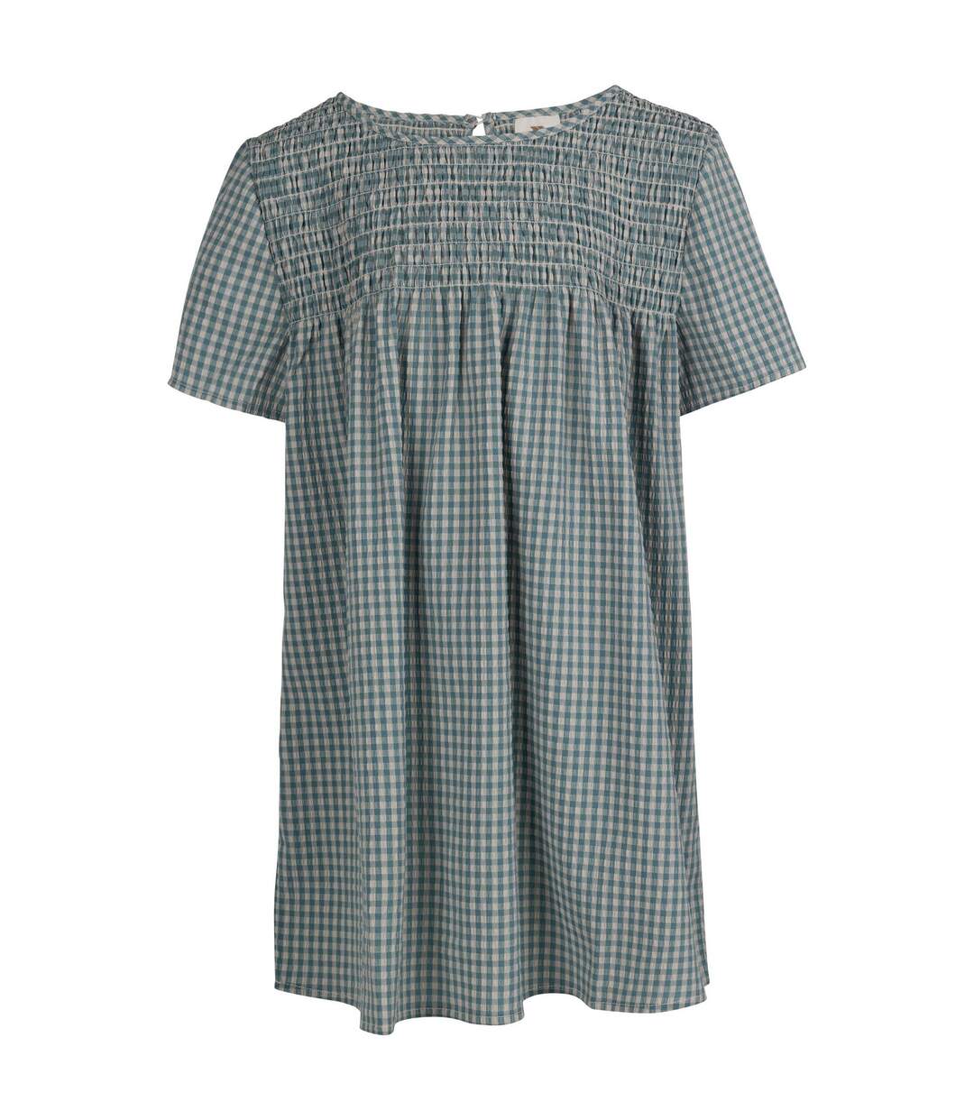 Womens/ladies candice gingham smock top storm blue Trespass