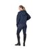 Womens/ladies Fleece Pull Over Hoodie Navy Dublin-3