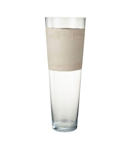 Vase Déco en Verre Delph 70cm Transparent & Beige