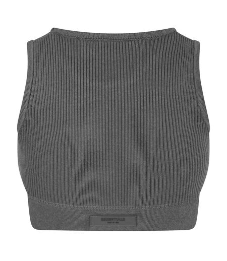 Débardeur Motif/style Côtelé Femme Noir Fear Of God Essentials
