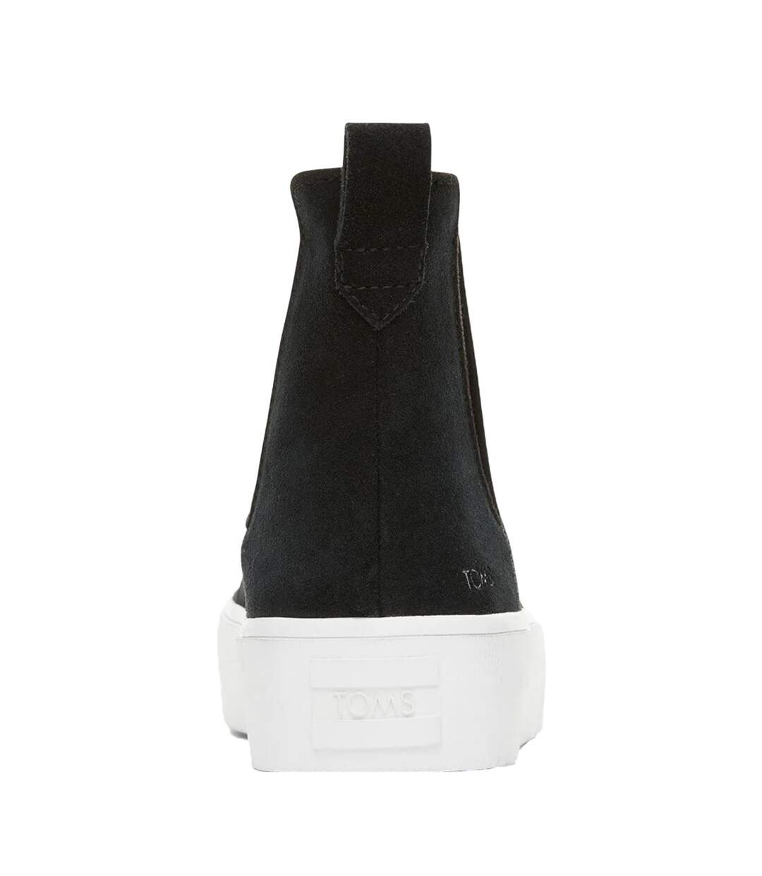 Womens/ladies Fenix Suede Platform Ankle Boots Black Toms-2
