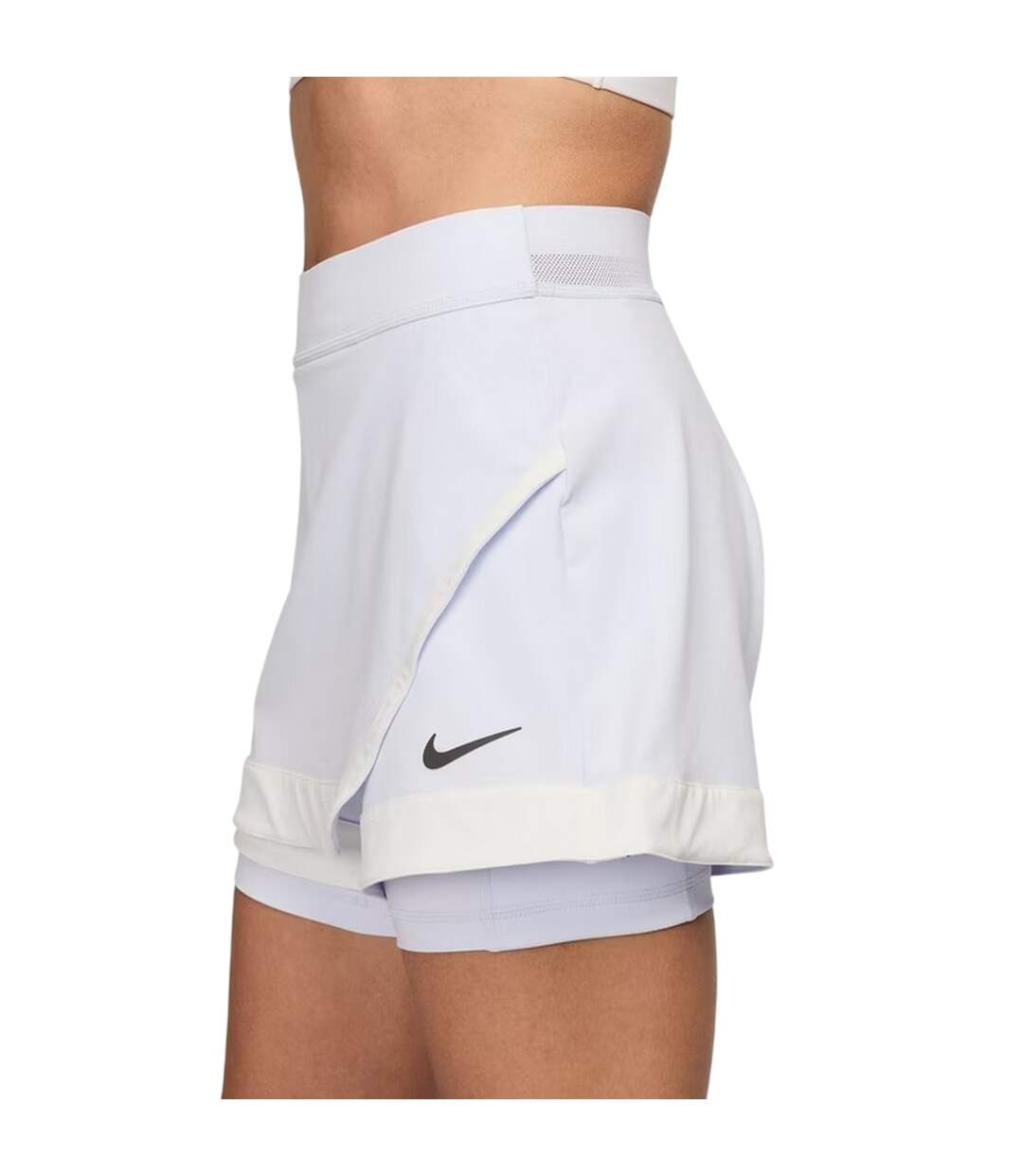 Womens/ladies Mini Open Regular Tennis Skort Grey White Nike-4