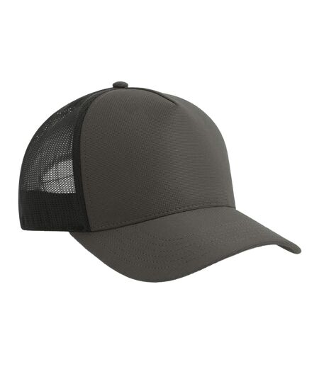 Casquette Trucker Motif/style 5 Panneaux Dempo Gris Foncé Noir Atlantis Headwear