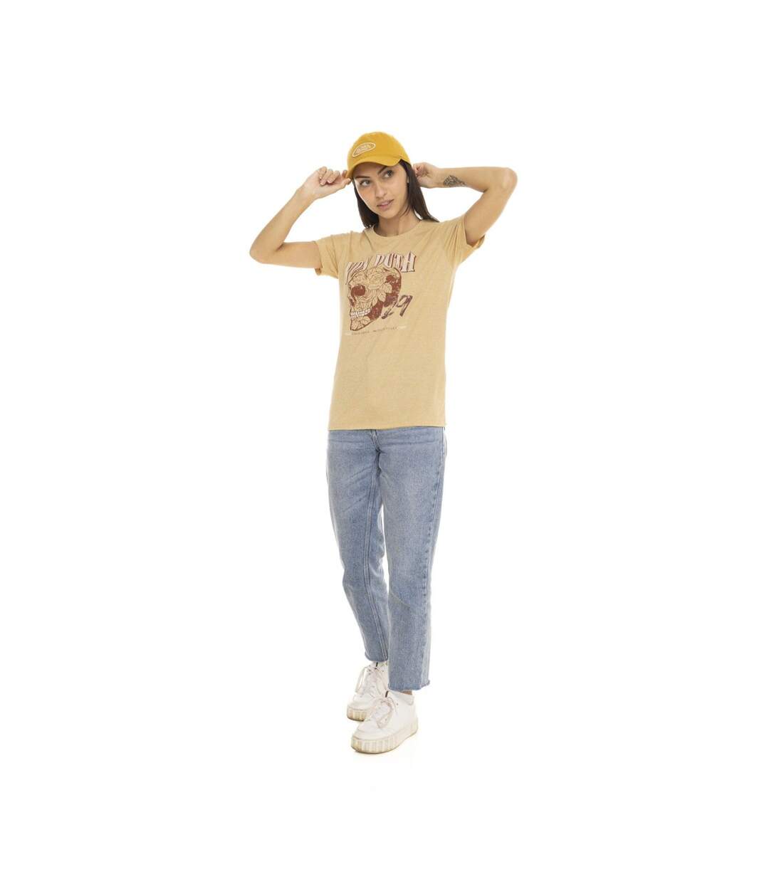 T-shirt à col rond manches courtes femme Spring Skull Vondutch-3