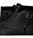Mens Plain Leather Combat Boots Black Original Penguin-4