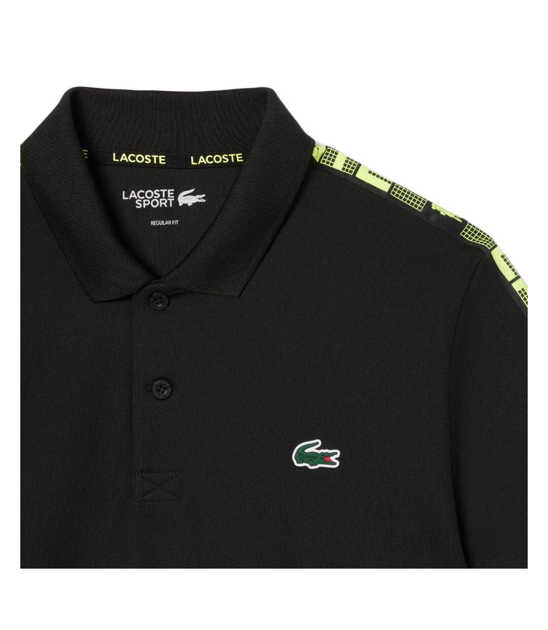 Polo de tennis noir homme lacoste ultra dry - l-3